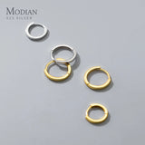 925 Silver Circle Earrings 14K Plated Hoop Jewelry for Women