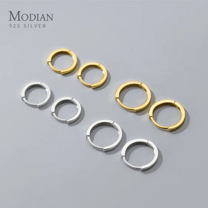 925 Silver Circle Earrings 14K Plated Hoop Jewelry for Women