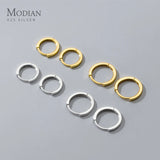 925 Silver Circle Earrings 14K Plated Hoop Jewelry for Women