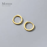 925 Silver Circle Earrings 14K Plated Hoop Jewelry for Women