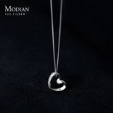 925 Silver Heart Necklace Pendant Platinum Chain Choker Fine Jewelry