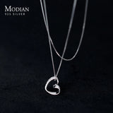 925 Silver Heart Necklace Pendant Platinum Chain Choker Fine Jewelry
