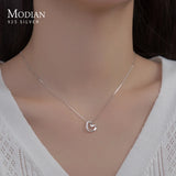 925 Silver Heart Necklace Pendant Platinum Chain Choker Fine Jewelry