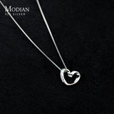 925 Silver Heart Necklace Pendant Platinum Chain Choker Fine Jewelry
