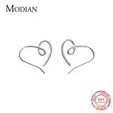925 Silver Heart Stud Earrings Fine Jewelry Wedding Gift