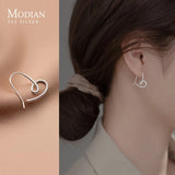 925 Silver Heart Stud Earrings Fine Jewelry Wedding Gift