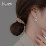 925 Silver Heart Stud Earrings Fine Jewelry Wedding Gift