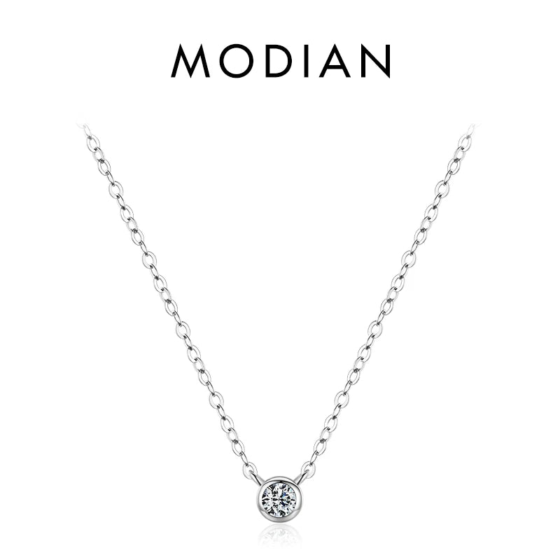 925 Silver 4mm Zircon Pendant Necklace Wedding Jewelry