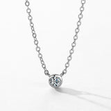 925 Silver 4mm Zircon Pendant Necklace Wedding Jewelry