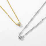 925 Silver 4mm Zircon Pendant Necklace Wedding Jewelry