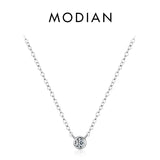 925 Silver 4mm Zircon Pendant Necklace Wedding Jewelry