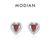 925 Silver Tiny Hearts Multicolour Zirconia Charm Stud Earrings