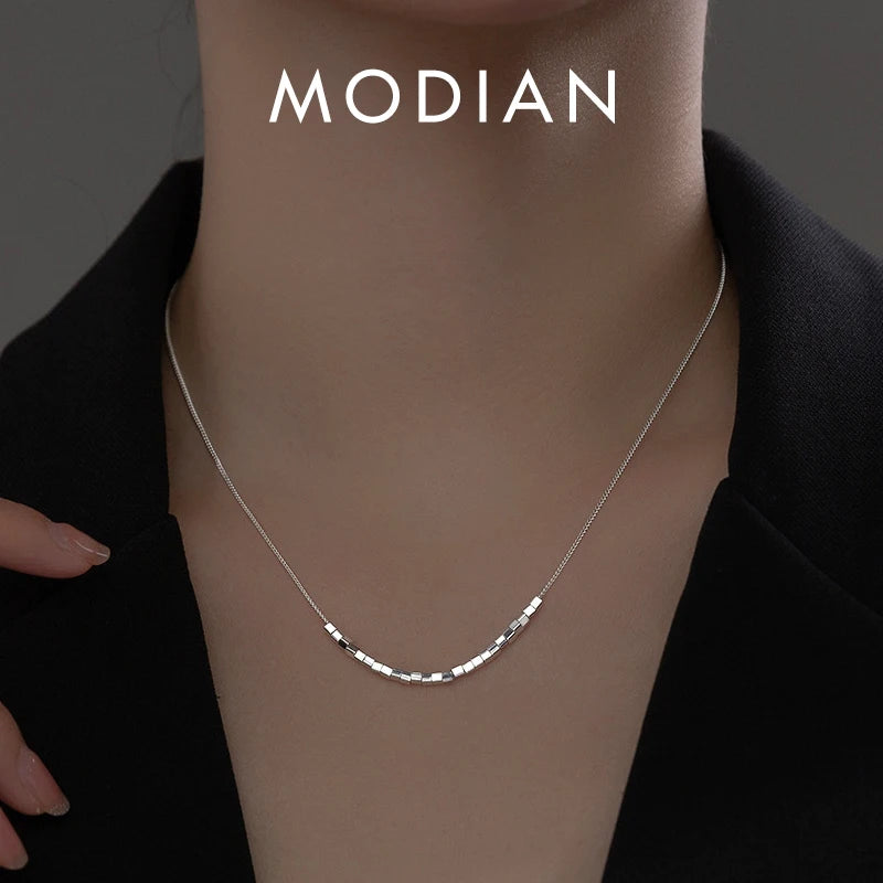 925 Sterling Silver Sparkling Necklace Chain Link Fine Jewelry For Women
