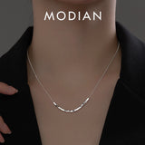 925 Sterling Silver Sparkling Necklace Chain Link Fine Jewelry For Women