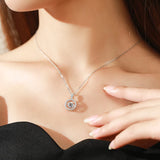 925 Silver Smart Sparkling Pendant Necklace Zirconia Wedding Jewelry