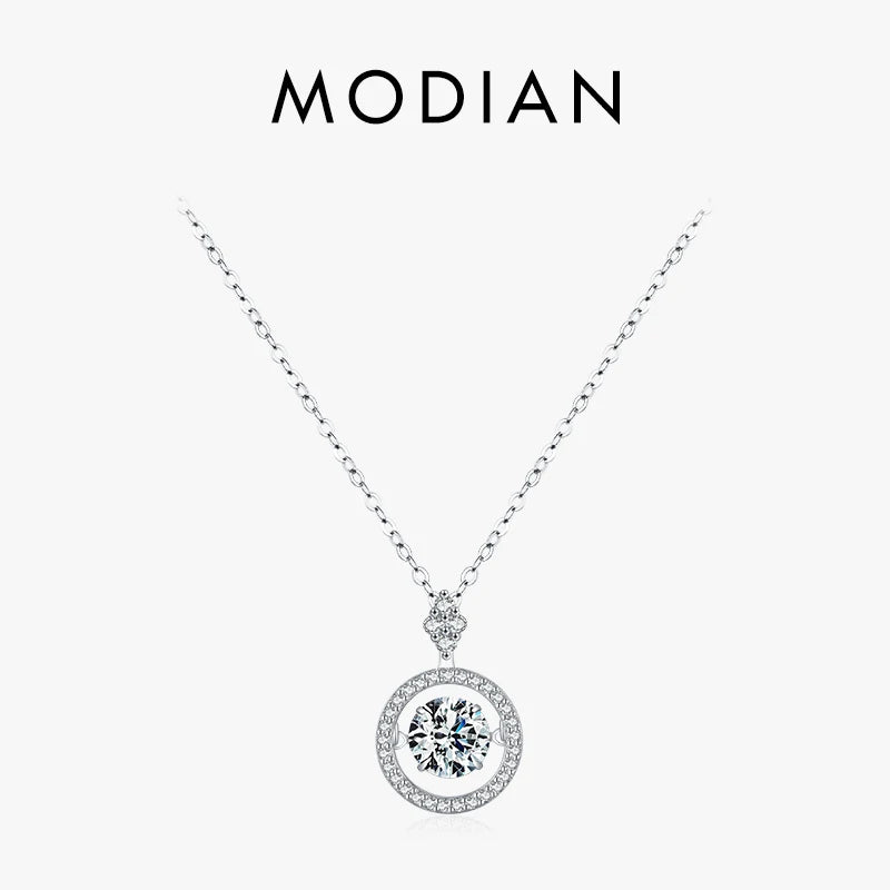 925 Silver Smart Sparkling Pendant Necklace Zirconia Wedding Jewelry