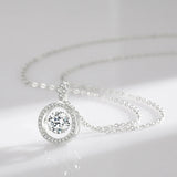 925 Silver Smart Sparkling Pendant Necklace Zirconia Wedding Jewelry
