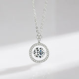 925 Silver Smart Sparkling Pendant Necklace Zirconia Wedding Jewelry