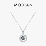 925 Silver Smart Sparkling Pendant Necklace Zirconia Wedding Jewelry