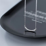 925 Silver Smile CZ Choker Necklace Pendant for Women