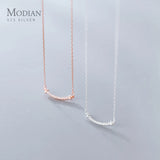 925 Silver Smile CZ Choker Necklace Pendant for Women