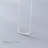 925 Silver Smile CZ Choker Necklace Pendant for Women
