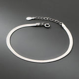 925 Silver Sparkling Snake Chain Bracelet Adjustable Fine Jewelry