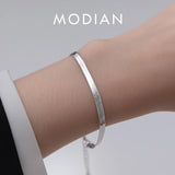 925 Silver Sparkling Snake Chain Bracelet Adjustable Fine Jewelry