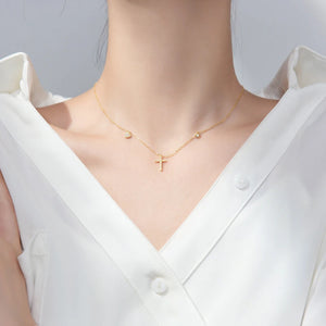 925 Sterling Silver Star Cross Hearts Pendant Necklace for Women