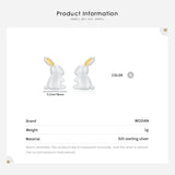 925 Silver Tiny Rabbit Stud Earrings Romantic Ear Studs For Women Girls