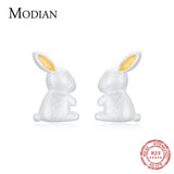 925 Silver Tiny Rabbit Stud Earrings Romantic Ear Studs For Women Girls