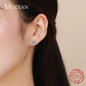 925 Silver Trapezoid CZ Stud Earrings Wedding Jewelry