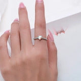 925 Silver Colorful Zirconia Heart Ring Women Wedding Jewelry