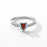 925 Silver Colorful Zirconia Heart Ring Women Wedding Jewelry