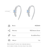 925 Silver U Shape Opal Stud Earrings Rose Jewelry For Women