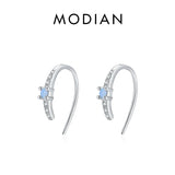 925 Silver U Shape Opal Stud Earrings Rose Jewelry For Women