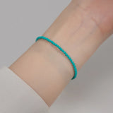 925 Silver Vintage Turquoise Bracelet Chain Jewelry Women Birthday