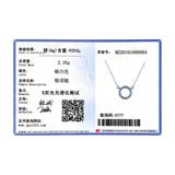 925 Silver Hearts Pendant CZ Circle Necklace Women's Jewelry