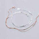 925 Silver Rose Chain Bracelet for Women