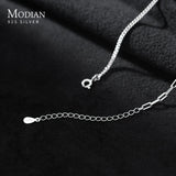 925 Sterling Silver Asymmetry Chain Necklace for Women Girls