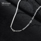 925 Sterling Silver Asymmetry Chain Necklace for Women Girls