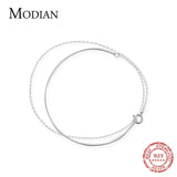 925 Silver Geometric Line Chain Bracelet Women Gift