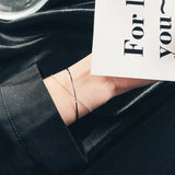 925 Silver Geometric Line Chain Bracelet Women Gift