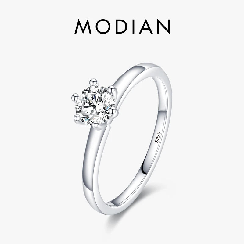 925 Silver Charm CZ Finger Rings Sizes 5-9 For Women Wedding Jewelry