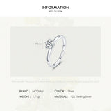 925 Silver Charm CZ Finger Rings Sizes 5-9 For Women Wedding Jewelry