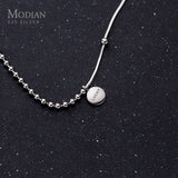 925 Silver Engraved Lucky Little Ball Pendant Necklace for Women