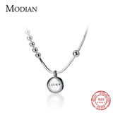 925 Silver Engraved Lucky Little Ball Pendant Necklace for Women