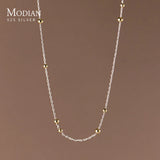 925 Silver Beads Multilevel Necklace For Women