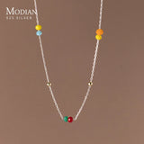 925 Silver Beads Multilevel Necklace For Women