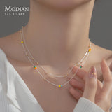 925 Silver Beads Multilevel Necklace For Women